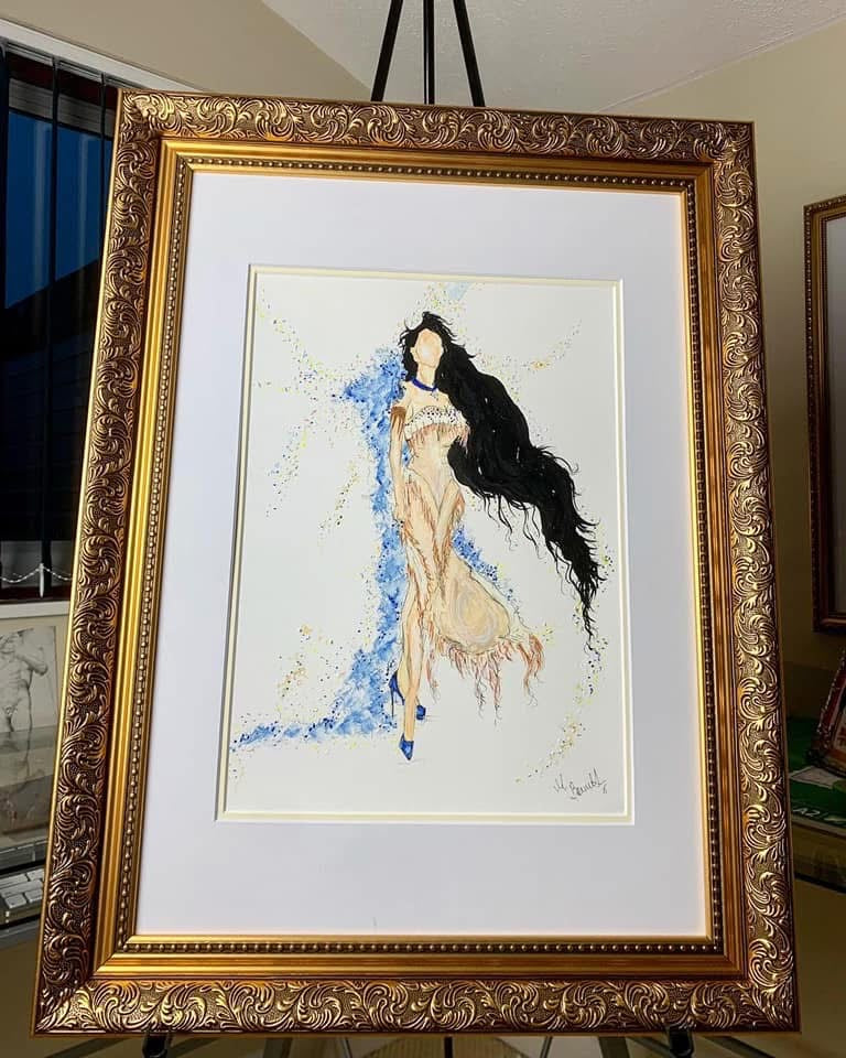 Pocahontas- Original Framed Painting - Disney Art - Disney Princess
