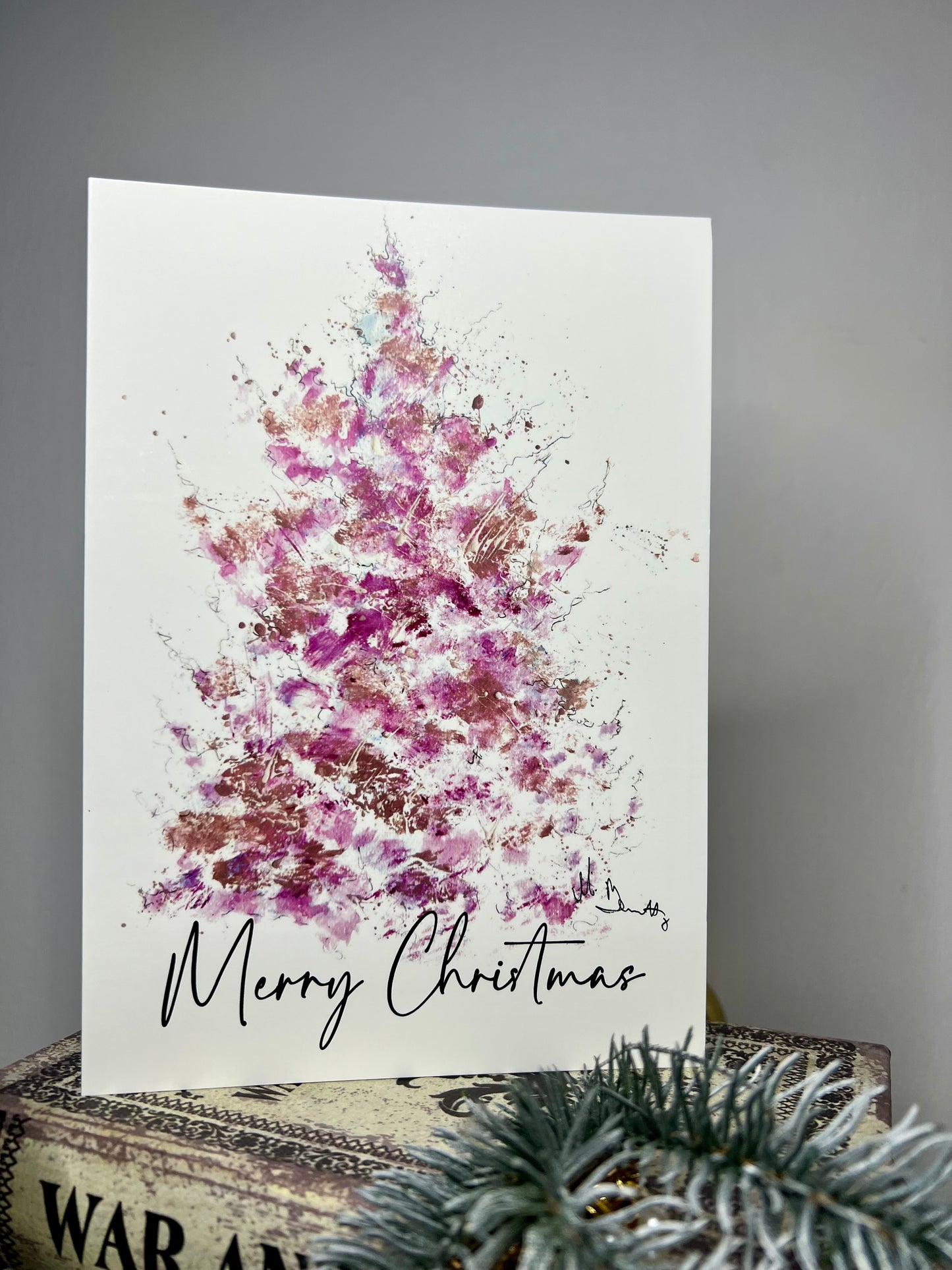 A5 Christmas Card - Pink Christmas Tree