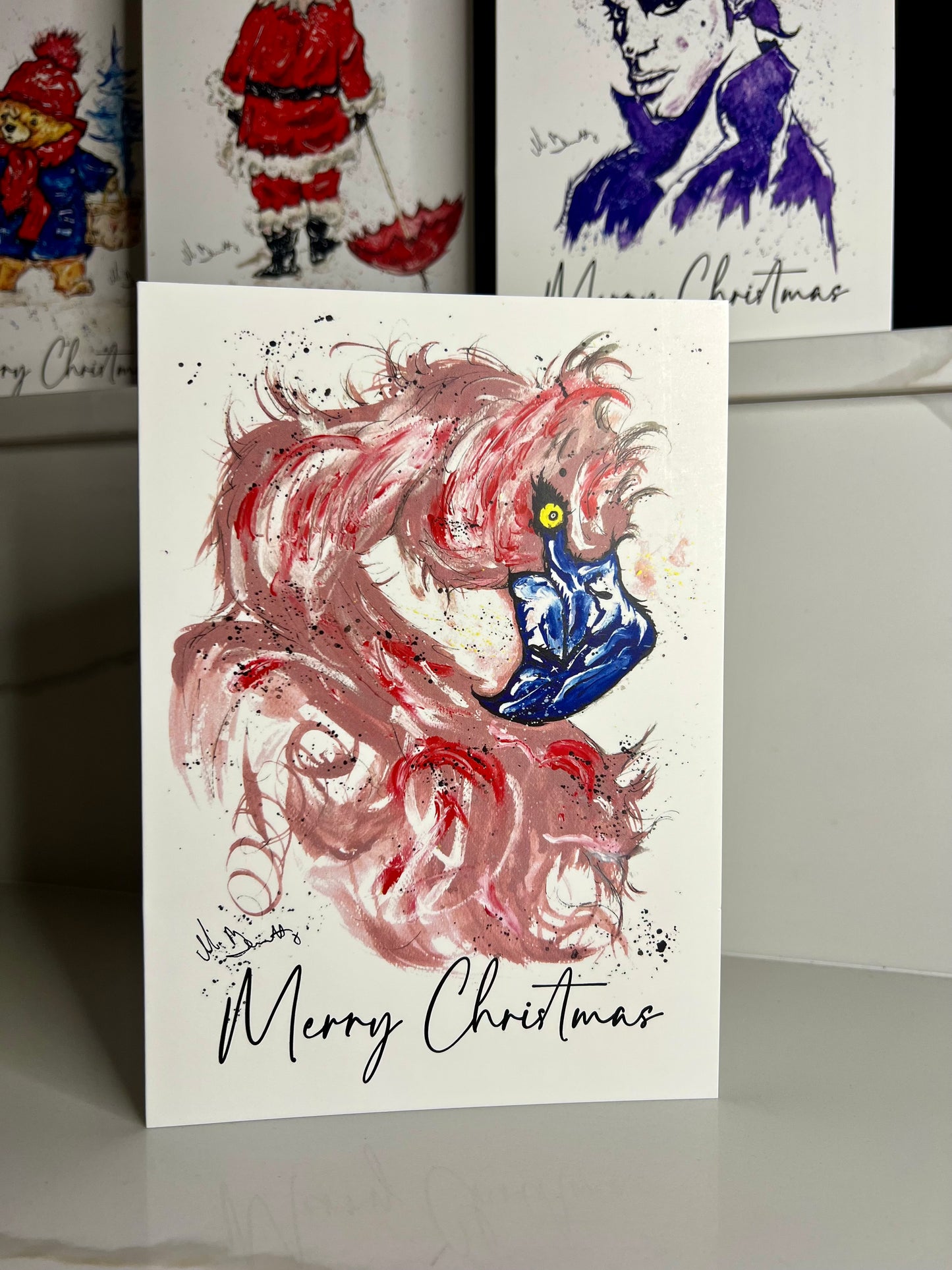 A5 Christmas Card - Pink Flamingo