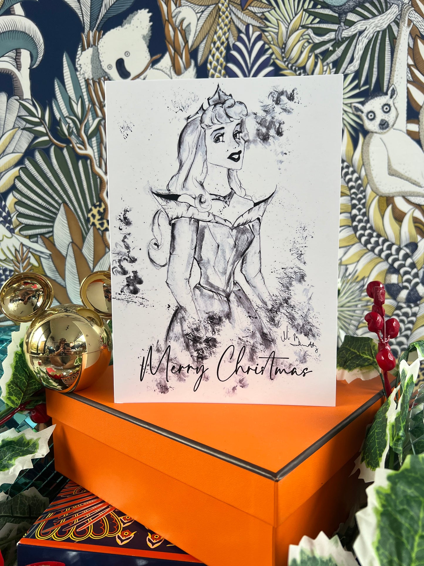 Sleeping Beauty A5 Christmas Card - Disney Art - Disney Princess - Disney Card