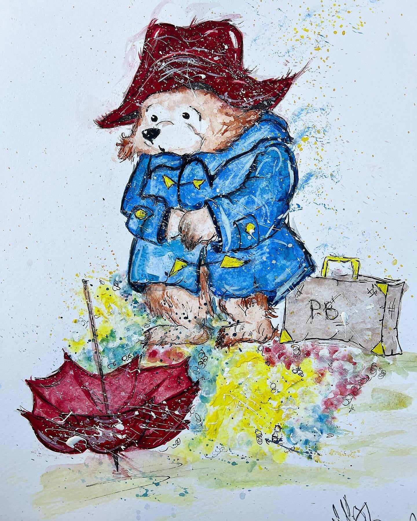 Original Water Colour (Framed) Painting of Bear