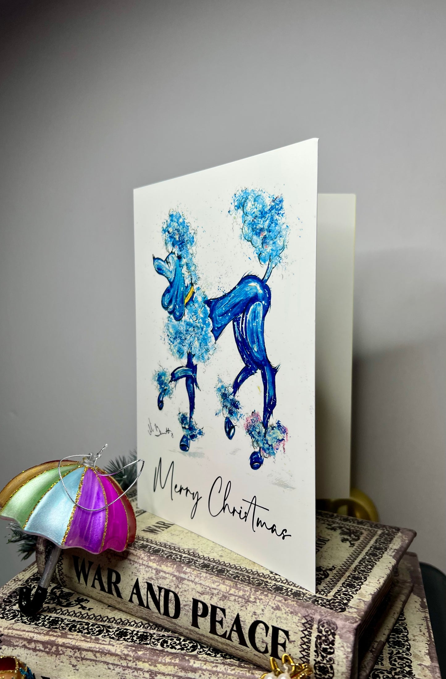 A5 Christmas Card - Noodle The Poodle