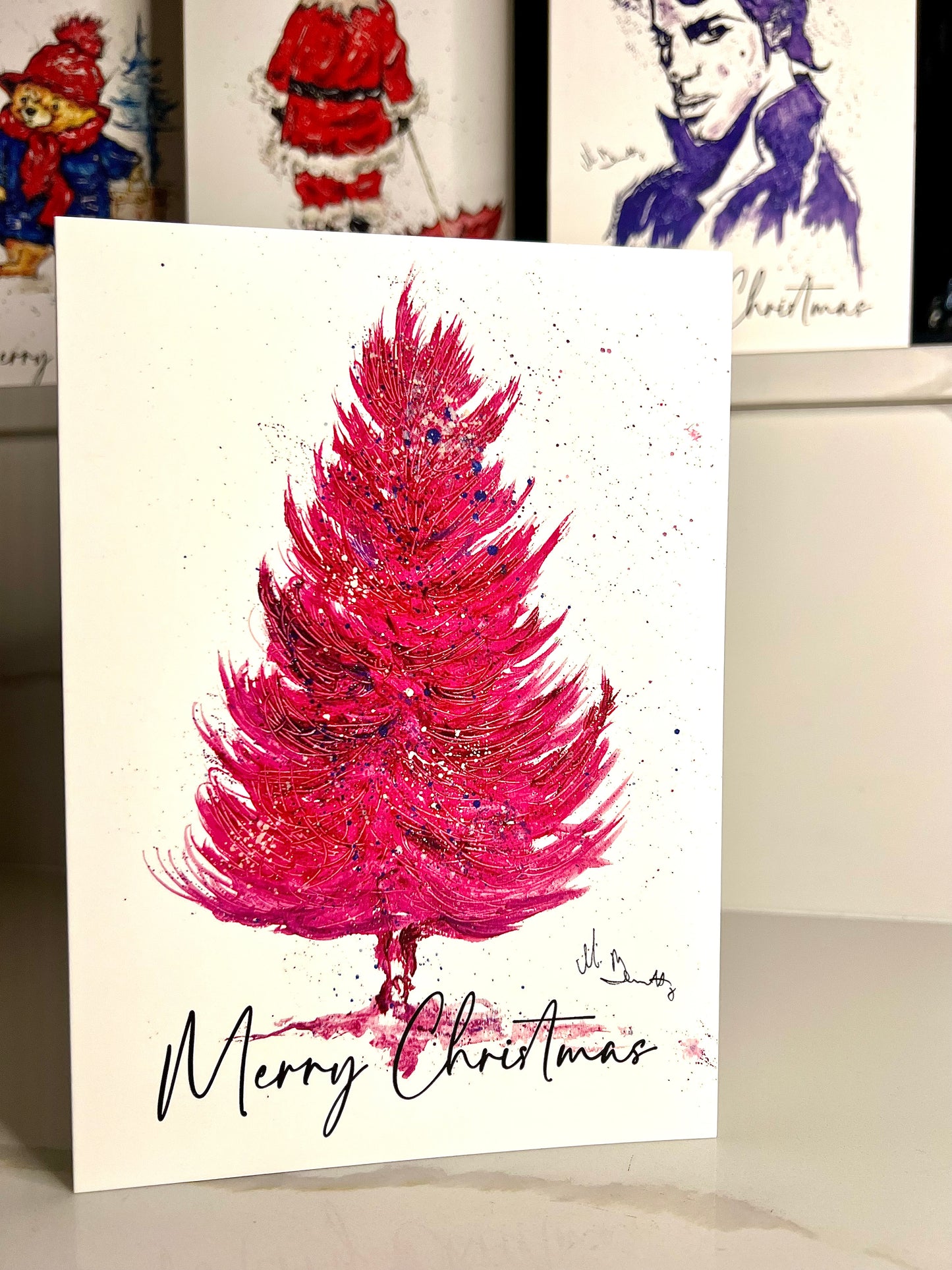 A5 Christmas Card - Pink Christmas Tree