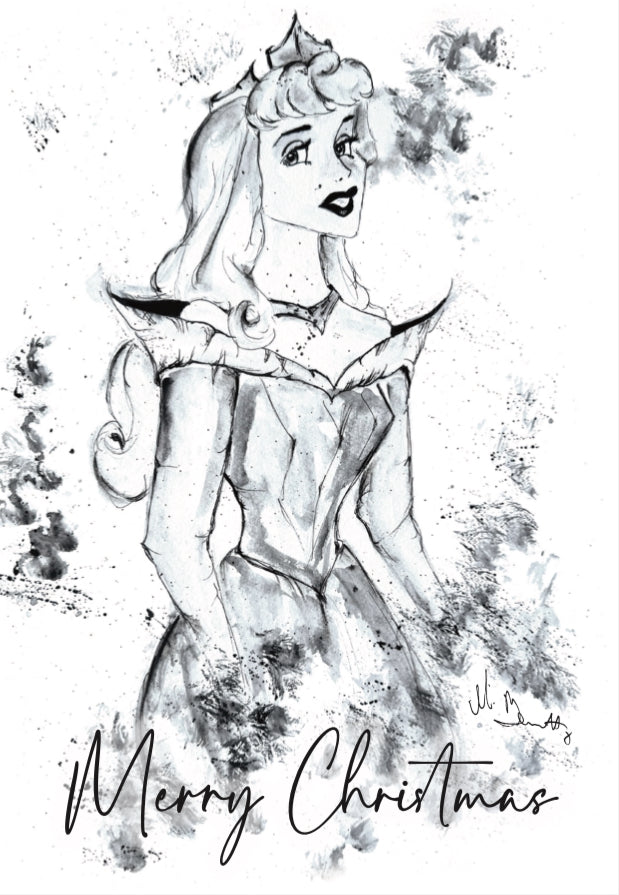 Sleeping Beauty A5 Christmas Card - Disney Art - Disney Princess - Disney Card