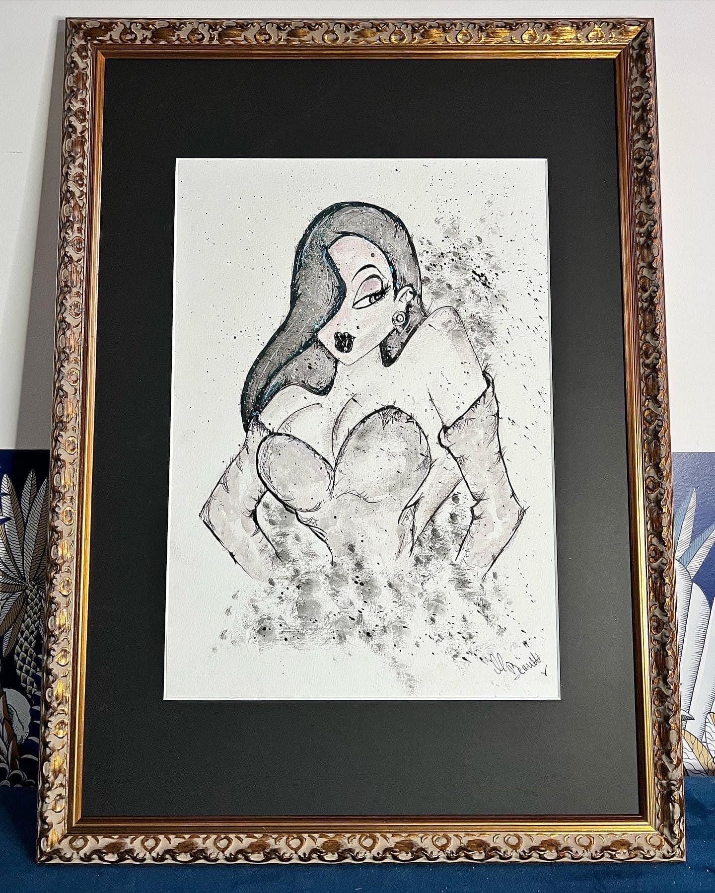 Jessica Rabbit - Original - Framed - Painting - Jessica Rabbit Art - Who Framed Roger Rabbit - Jessica Rabbit Painting - Pin Up - Pin Up Art