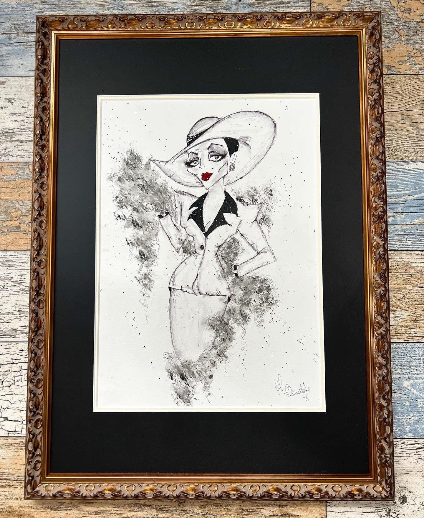 Alexis Carington - Joan Collins - Dynasty -Original Framed Painting - Dynasty Print - Joan Collins Art