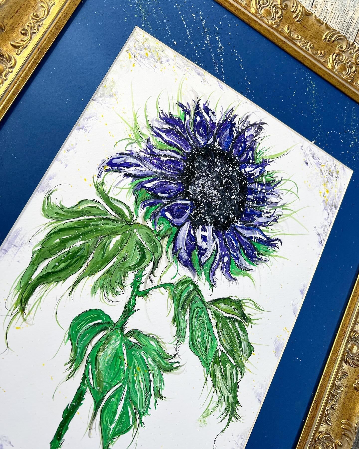 Sun Flower - Original Water coloured framed painting