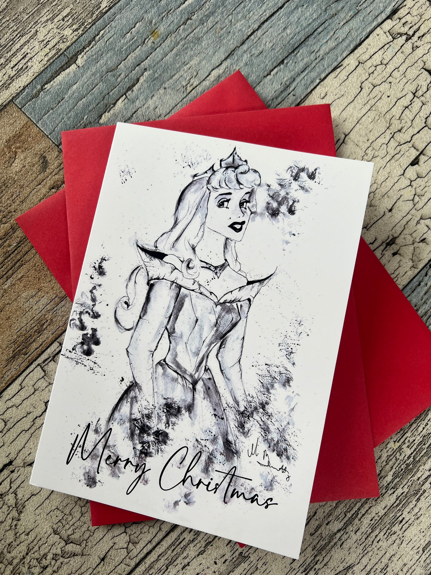 Sleeping Beauty A5 Christmas Card - Disney Art - Disney Princess - Disney Card