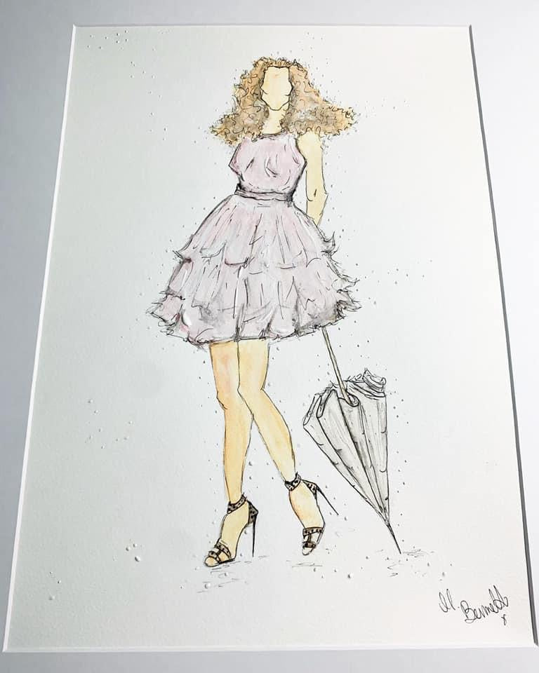 Sex and the City  - Carrie Bradshaw - Original Painting - Framed - Original Art - Fashion Illustration - Sarah Jessica Parker - SJP