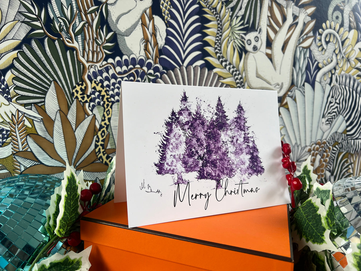 A5 Christmas Card - Winter Trees Landscape
