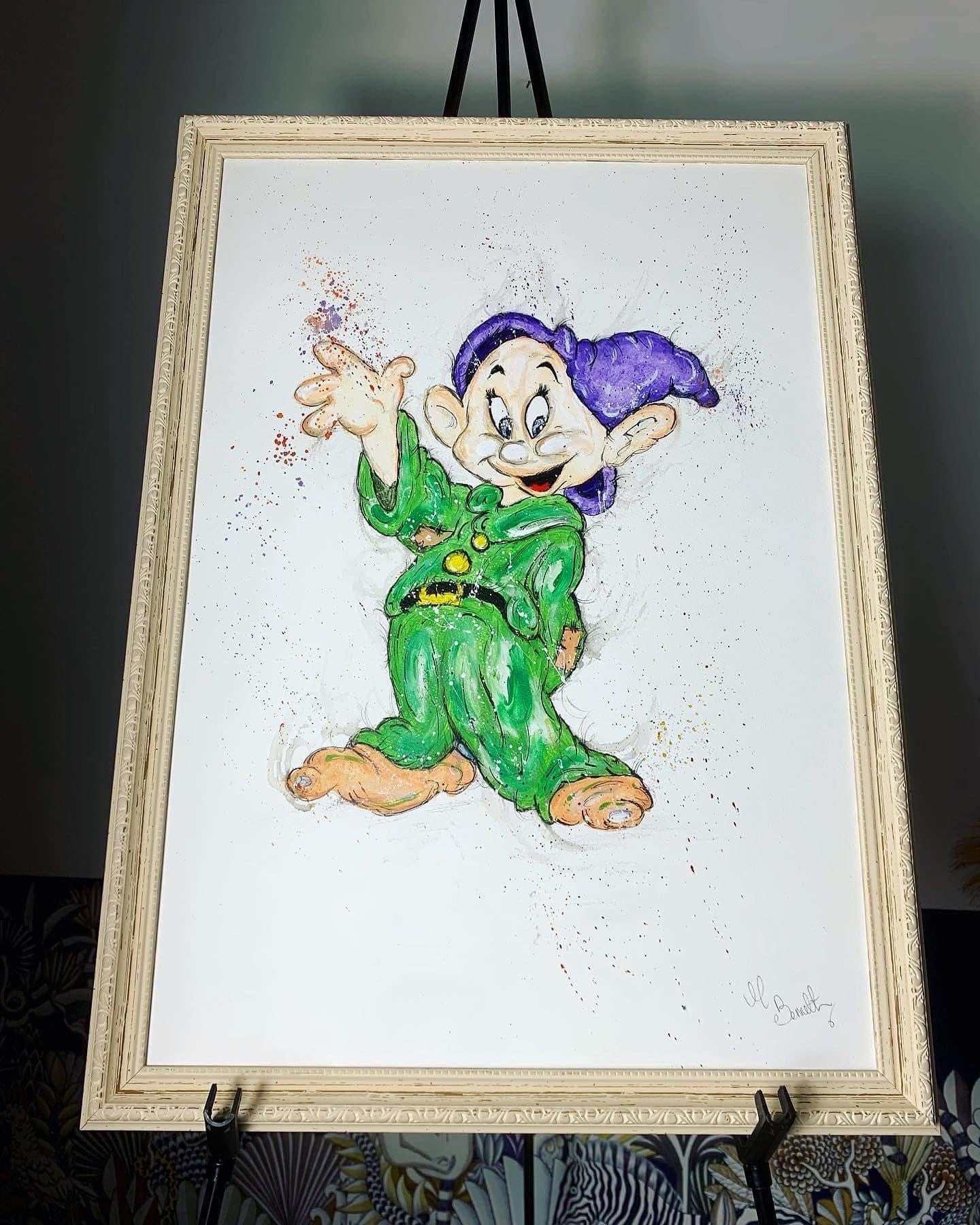 Dopey Print - Snow White and the 7 Dwarfs    - Limited Edition Print - Edition Size 10  - Art Print - Snow White
