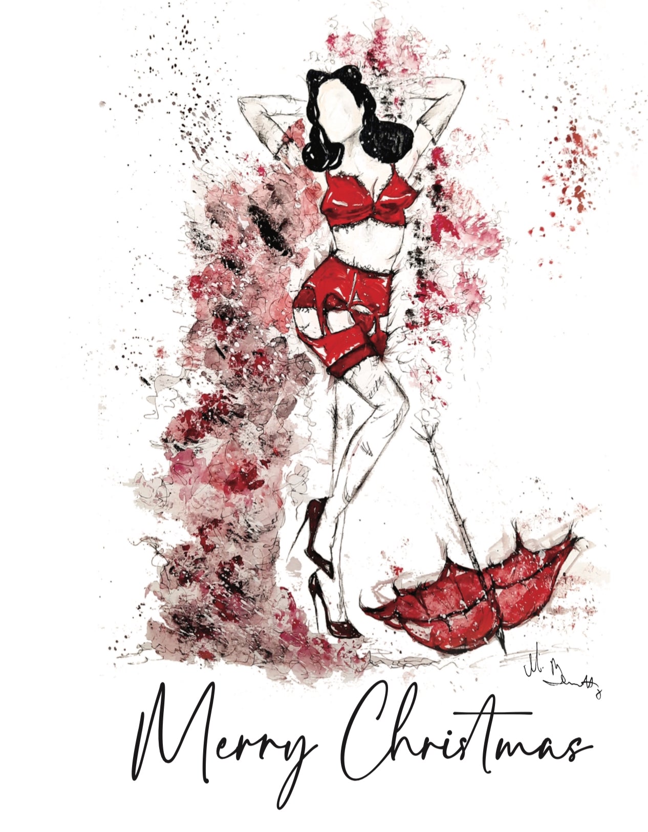 Dita Von Teese - A5 Christmas Card - Burlesque