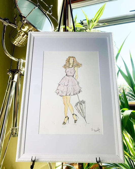 Sex and the City  - Carrie Bradshaw - Original Painting - Framed - Original Art - Fashion Illustration - Sarah Jessica Parker - SJP