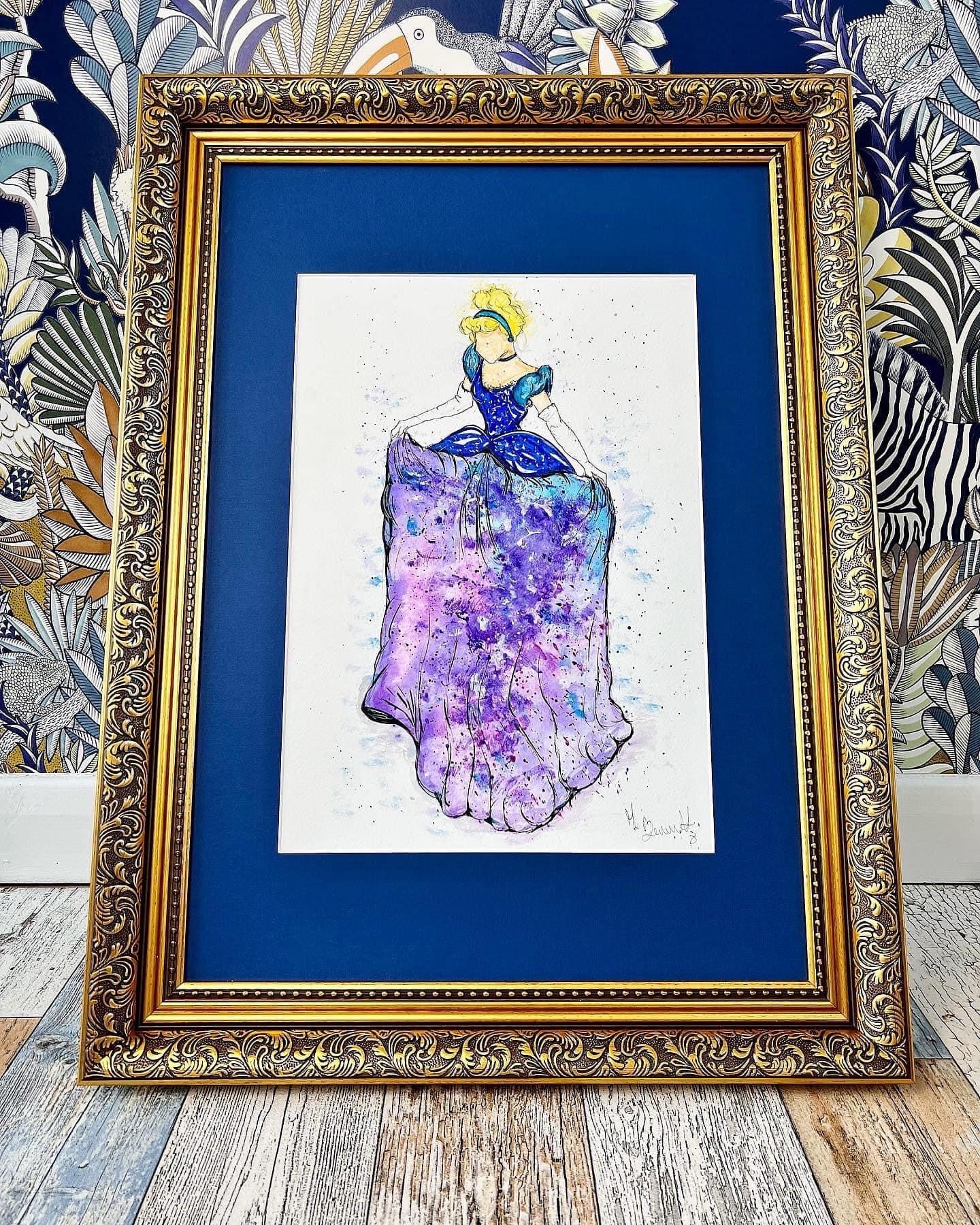 Cinderella - Original Framed Water Colour Painting
