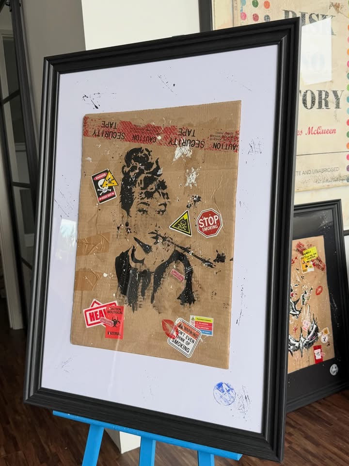 The Cat’s Mother – Original Framed Audrey Hepburn Painting