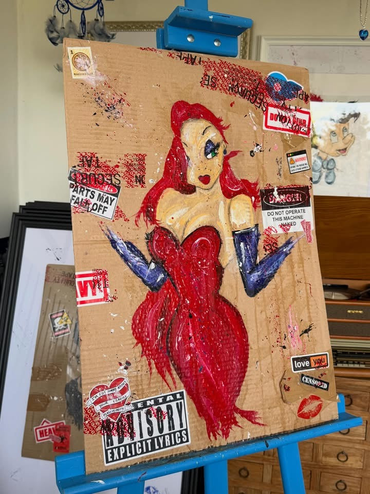 Jessica Rabbit – Original Framed Painting A1