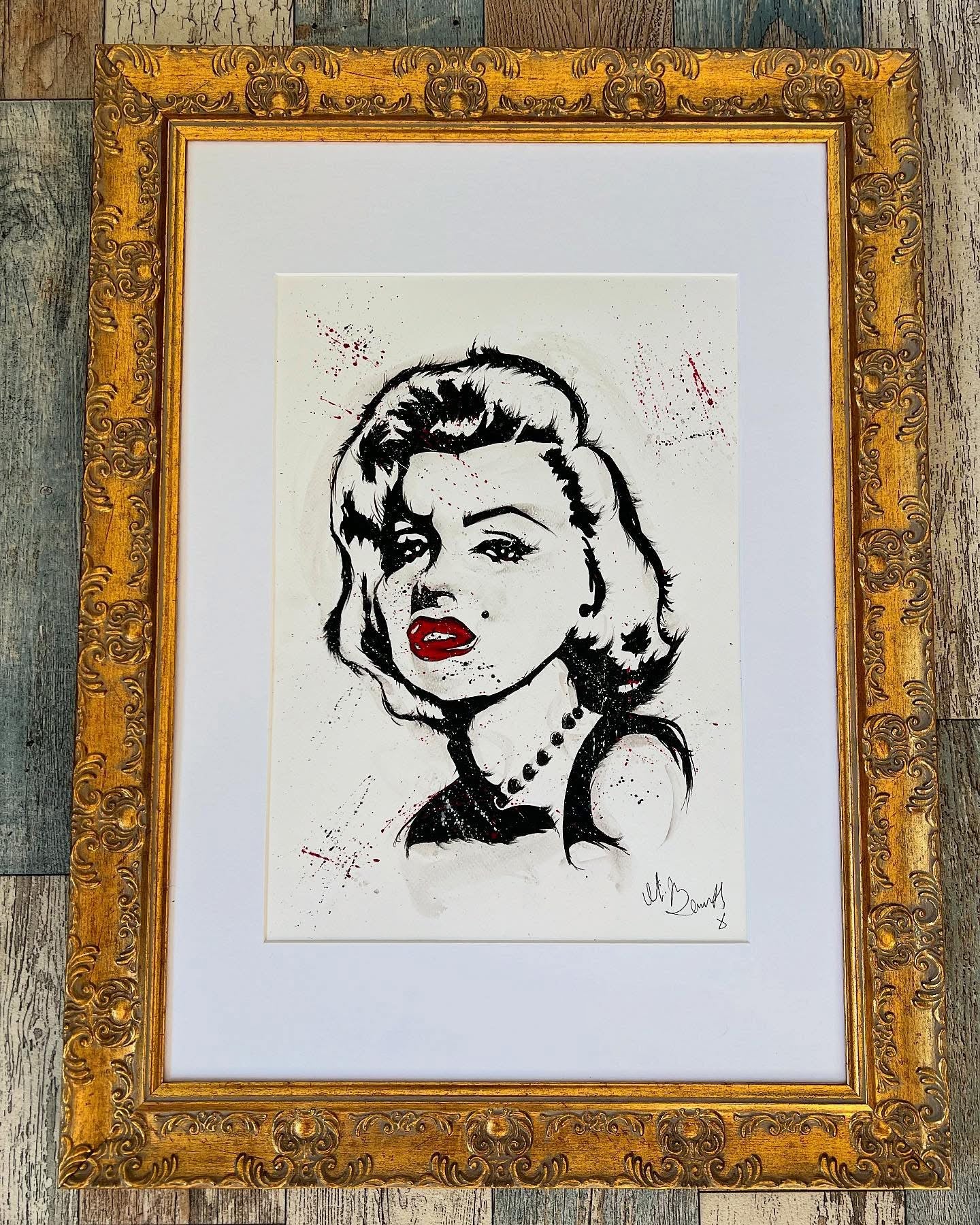 Marilyn Monroe - Original Framed Painting - Marilyn Monroe Art- Marilyn Monroe Painting