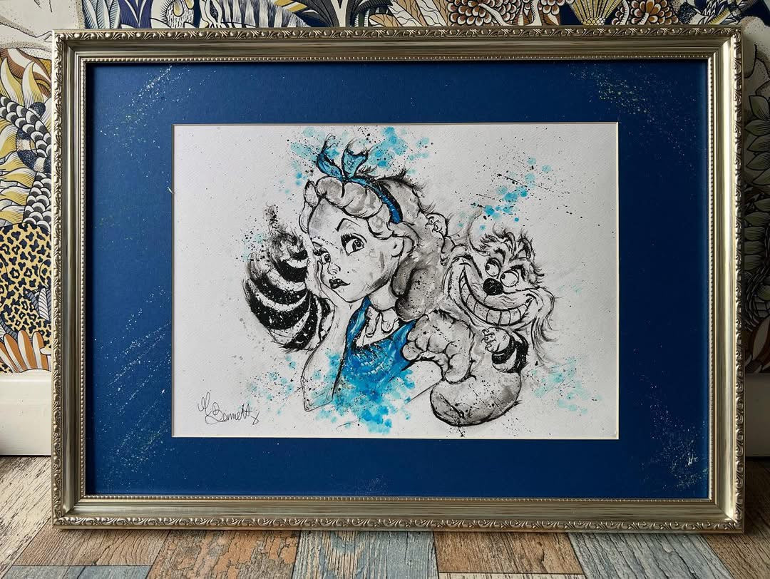 Alice in Wonderland - Original Framed Painting - Alice in Wonderland Art
